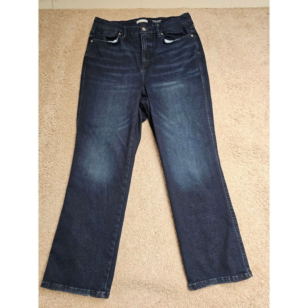 Good American Always Fits Good Curve Straight Jeans Indigo Super High Rise 14-18